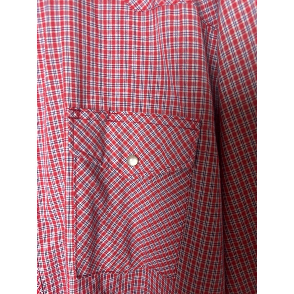 Wrangler Shirt Mens 3XL Long Sleeve Pearl Snap Western Red Plaid Cowboy Rodeo - Picture 2 of 11